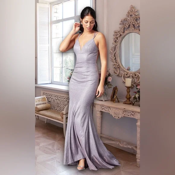 🐘Long Glitter Knit V-Neck Dress